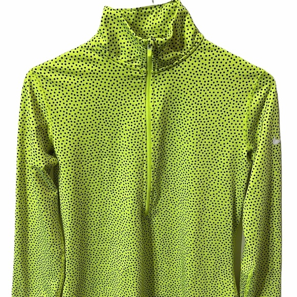 Nike Pro Neon Polka-dot Half Zip Pullover Size M - Picture 2 of 5